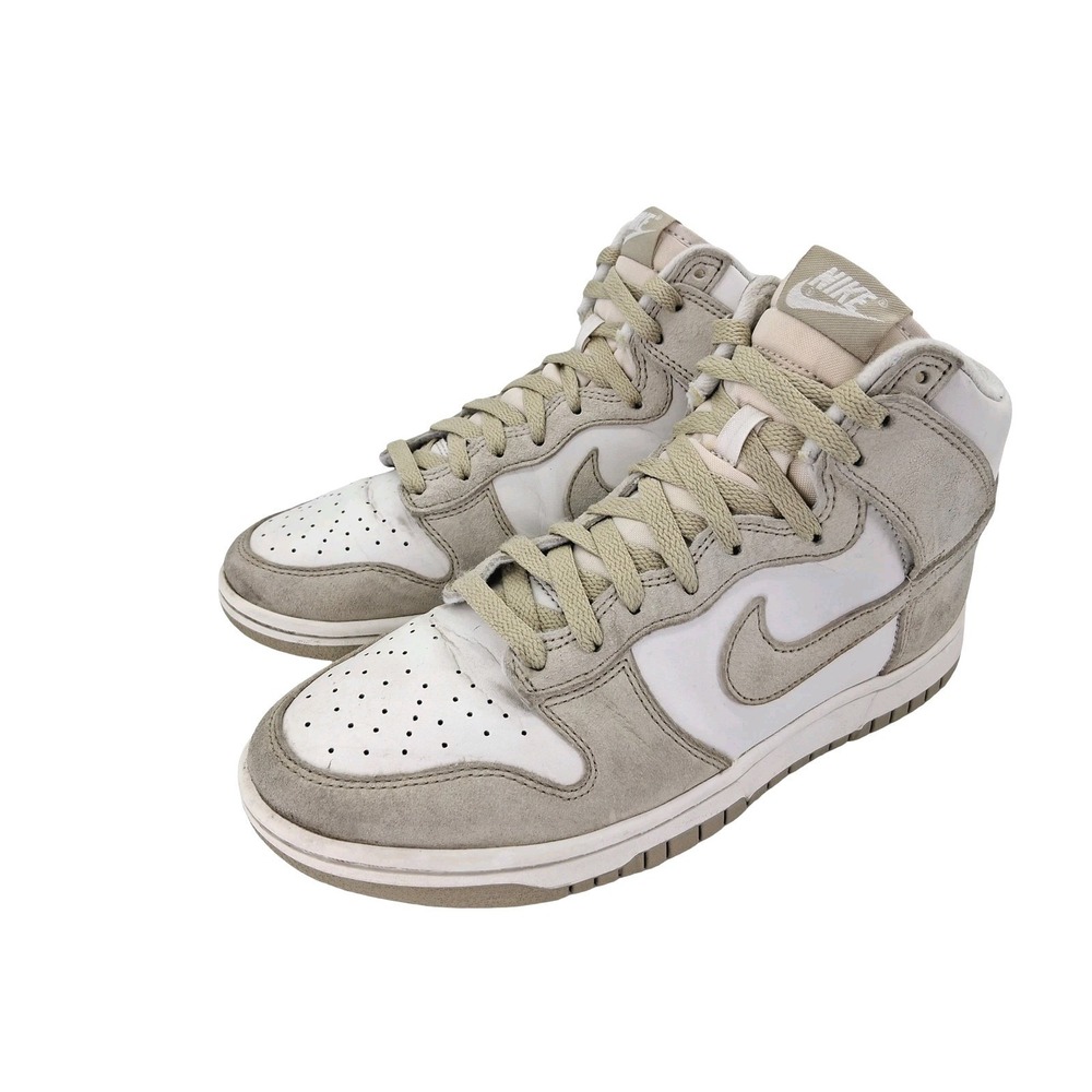 Nike Dunk High Shoes Mens Size 8 Beige White Suede Leather Sneakers DQ7679-001